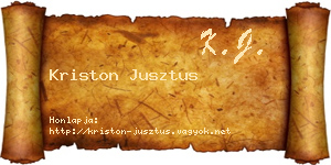Kriston Jusztus névjegykártya
